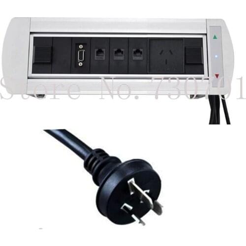Australia New Zealand With HDMI,USB,VGA,Audio desktop power plug socket outlet box for meeting table desk built in mounting clip