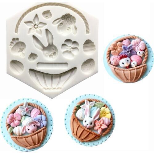 Easter Bunny Silicone Mold Fondant Cake Decorating Tools Candy Chocolate Gumpaste Mold