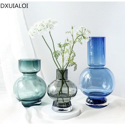 Nordic flower vase Modern minimalist transparent big-bellied glass vase floral floral arrangement home decoration accessories