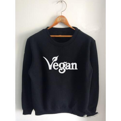 Vegan sweatshirt moletom do tumblr Jumper grey black sweatshirt casual tops vegetarian Jumper casual tops pullovers