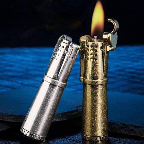 Old-fashioned personality retro trench kerosene lighter creative nostalgic windproof lighter smoking accessories for weed