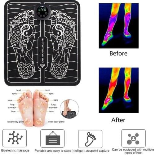 EMS Foot Massage Electric Intelligent Pulse Acupuncture USB Charging Improve Blood Circulation Relieve Ache Pain Health Care