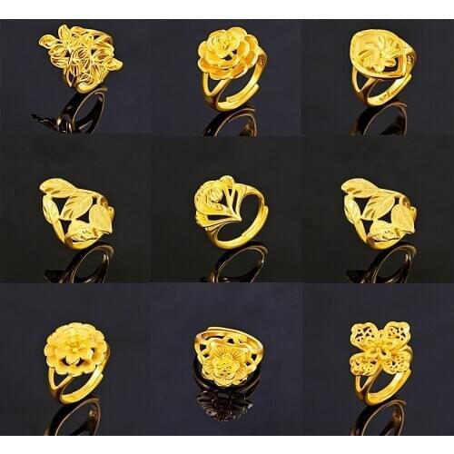 VAMOOSY designer brand luxury women finger rings vintage 24K Gold color wedding bride Exquisite Indian charm Jewelry Accessories