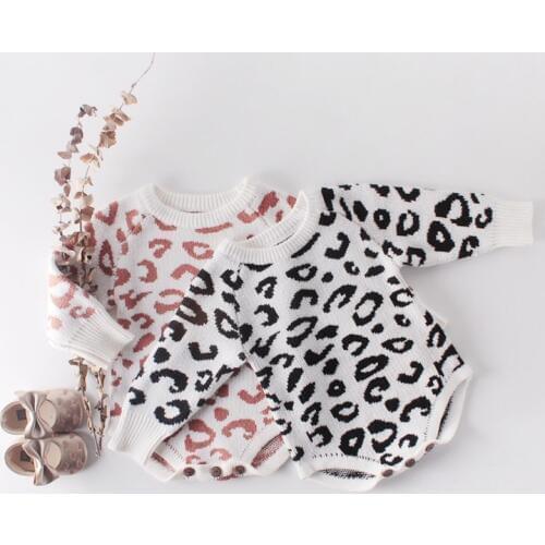 Knitted Baby Clothes Newborn Baby Romper Leopard Baby Girl Romper Cotton Infant Baby Boy Romper Infant Baby Jumpsuit