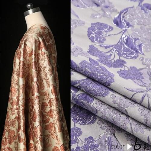 145cm x 100cm High-end high-precision jacquard fashion fabric gold thread leaf dress windbreaker shorts jacket skirt fabric