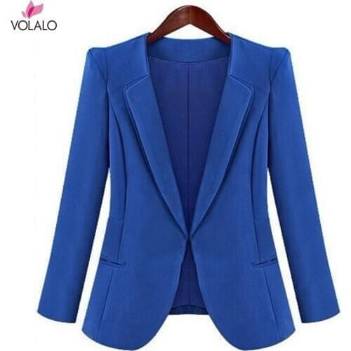 2020 New Plus Size Womens Business Suits Spring Autumn All-match Women Blazers Jackets Short Slim Long-sleeve Blazer Women Suit