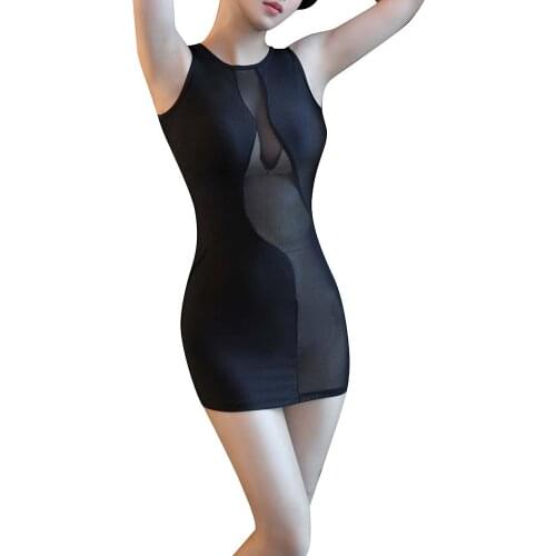 Womens Sexy Bodycon Mini Dress Sleeveless See Through Mesh Sheer Patchwork Bandage Tank Dress Night Club Wear Short PencilDress