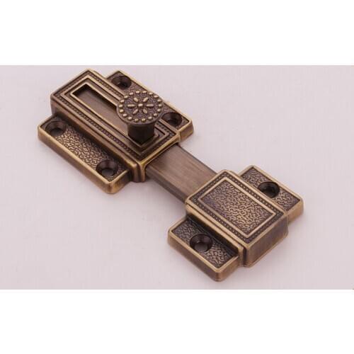4inch Pure copper antique anti-theft door buckle thickened surface mounted bolt brass door bolt garden door latch