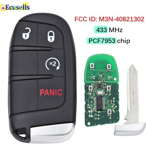 4 Buttons Smart Remote Key Fob for for Dodge Durango Journey 2014-2018 433MHz with 7953A / 46 chip M3N-40821302