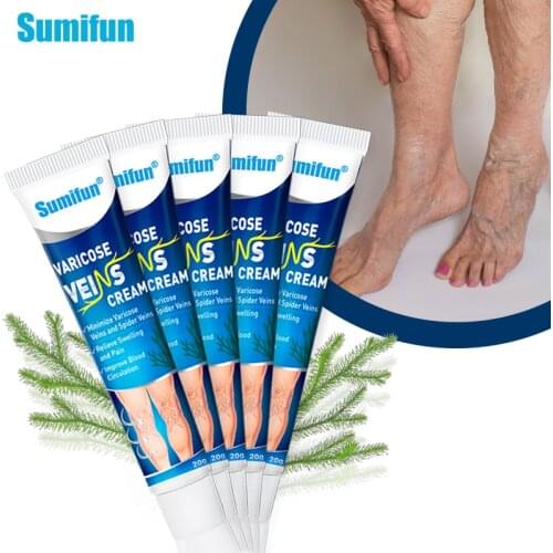 5PCS Sumifun Varicose Veins Treatment Cream Hot Vasculitis Phlebitis Spider Cream Varicosity Angiitis Removal Medical Plaster