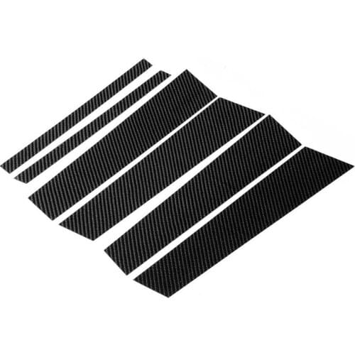 6Pcs/Set B Pillar Trim Carbon Fiber Exterior Cover Decor Fit for X1 E84 2011 2012 2013 2014 2015