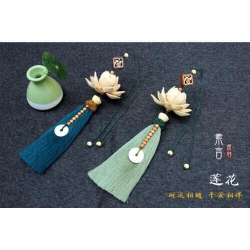 Car pendant rearview mirror boxwood lotus mahogany wood evil spirits protect the high-grade car interior ornaments