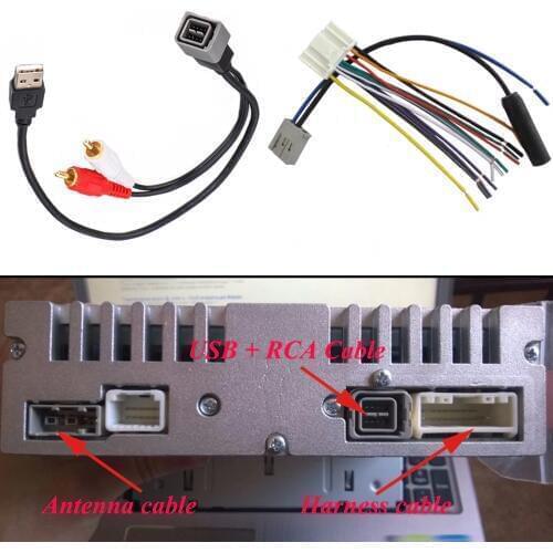 Biurlink Car Radio Antenna Cable Car Stereo USB Port Wiring RCA/USB Adapter for Nissan CUBE JUKE Versa