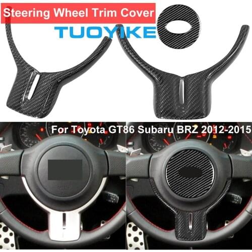 LHD RHD Car Styling Real Carbon Fiber Steering Wheel Decal Trim Cover Panel For Toyota GT86 Subaru BRZ 2012-2015 Interior Parts