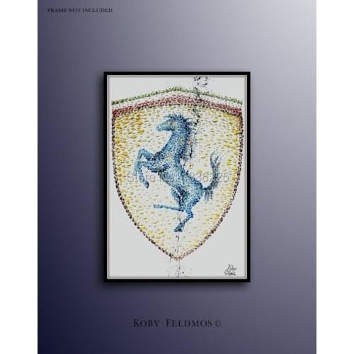 Large Wall Pictures For Living Room Decoration Art handmade Modern Decorative Picture blueHorse Animal Oil Painting On Canvas