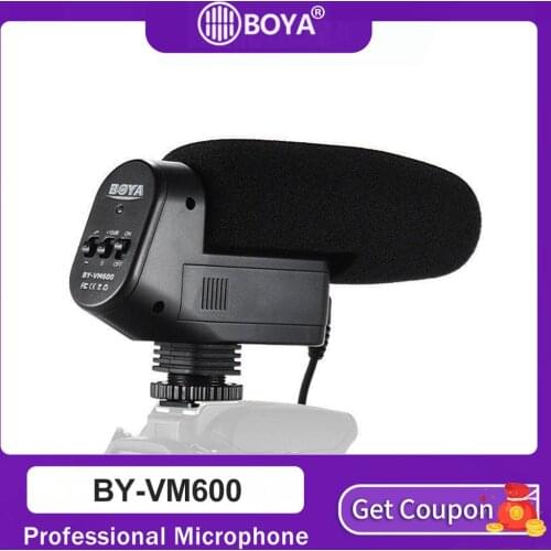 BOYA BY-VM600 Cardioid Directional Condenser Microphone Mic for Canon Sony Nikon Pentax DLSR Camera