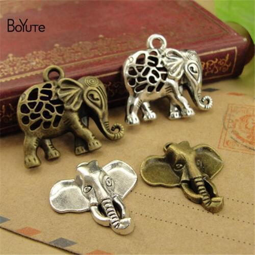 BoYuTe (50 Pieces/Lot) Vintage Elephant Jewelry Pendant Charms European Popular DIY Alloy Materials Accessories