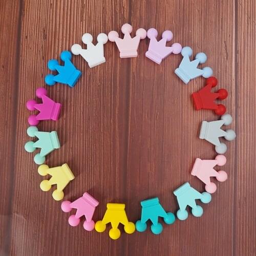 Chenkai 50PCS BPA Free Crown Silicone Beads Teether Rodents Baby Teething Toy For Making Baby Teething Dummy Pacifier Chain