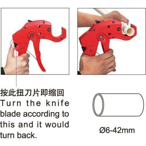 Pvc Pipe Cutting Tool Cutter for Plastic Pipes Diameter 6-42mm