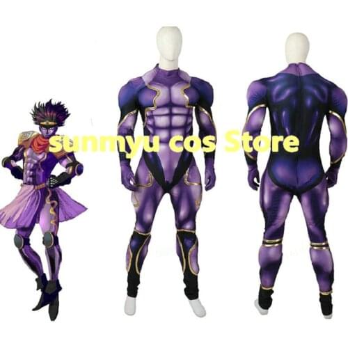 JoJos Bizarre Adventure Kujo Jotaro Stand Star Platinum Gloden Line version Muscle Bodysuit Cosplay Costume Custom Size