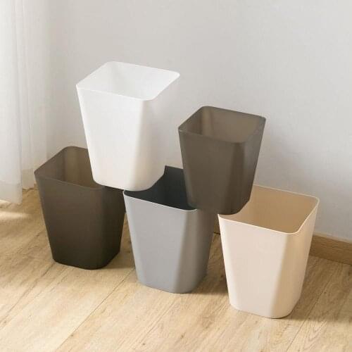 Creative Square Trash Can Waste Bins Living Room Bedroom Lidless Plastic Paper Basket Kitchen Simple Rubbish Garbage Can