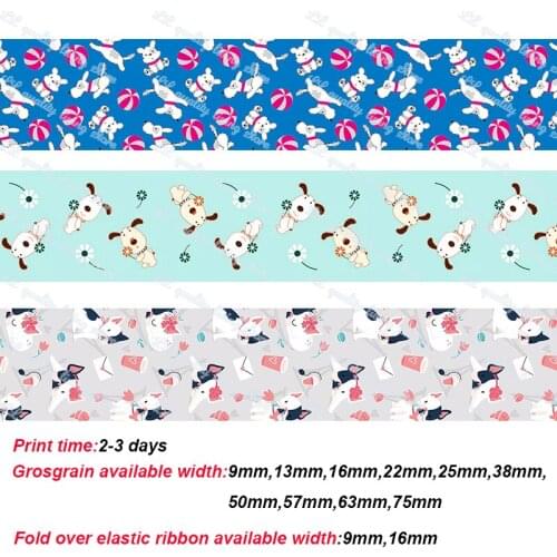 New playing game dog ribbon DIY dog collar material Wedding Decoration Ribbon DIY Handmade Accessories Printed Grosgrain50 yards