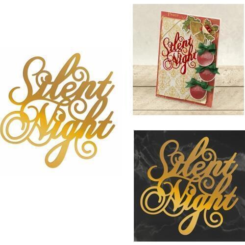 Hot Foil Plate Silent Night copperplate glimmer Phrase Word for DIY Scrapbooking New 2019 Embossing Paper Cards Crafts