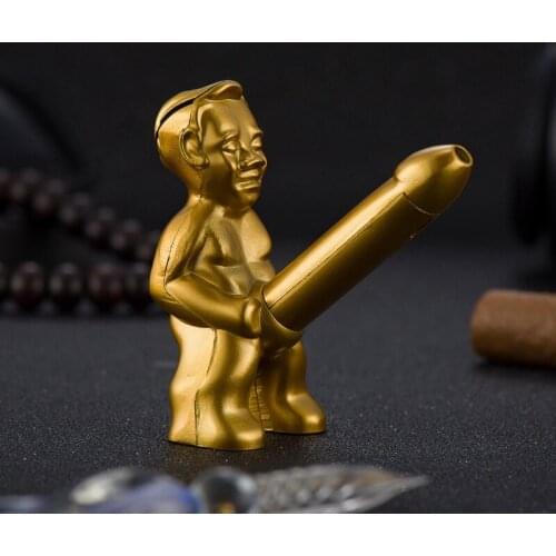 Little Old Man Personality Creative Small Desktop Inflatable Straight Lighter Smoking Accessories for Weed Funny Gift for Men