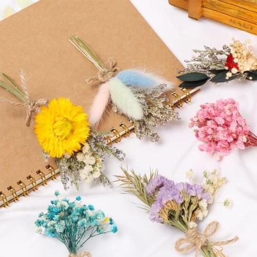 Mini Real Flowers Mini Natural Dried Flower Bouquet Wedding Decorations Creative Valentines Day Flowers Bouquet Photo Props