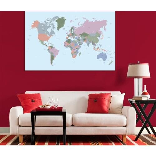 The World Map Wall Art Poster Retro Canvas Painting Decorative Picture Living Room Home Decoration Children School Supplies