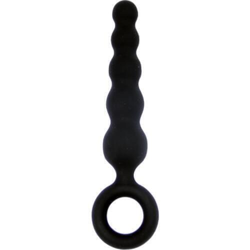 New Five-Inch Chain Black Silicone Back Court Anal Plug Back Court Pull Beads Sex Toys Anal Plug Adult Products