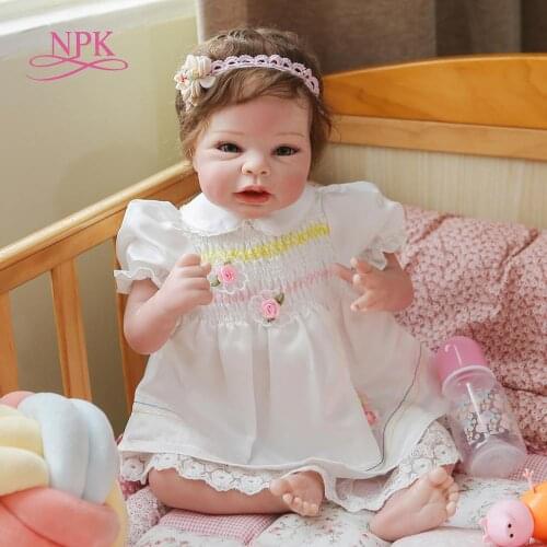 NPK 55CM collectibles art doll soft body100% handmade detailed painting reborn baby cloth body lifelike baby