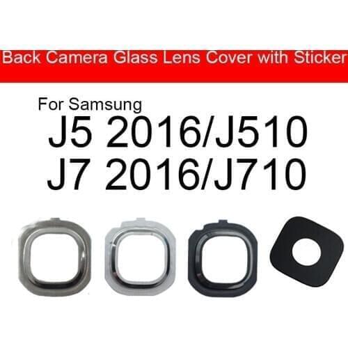 Back Camera Lens For Samsung Galaxy J5 J7 2016 J510 J710 Rear Camera Glass Lens With Adhensive Sticker / Glue Frame Parts