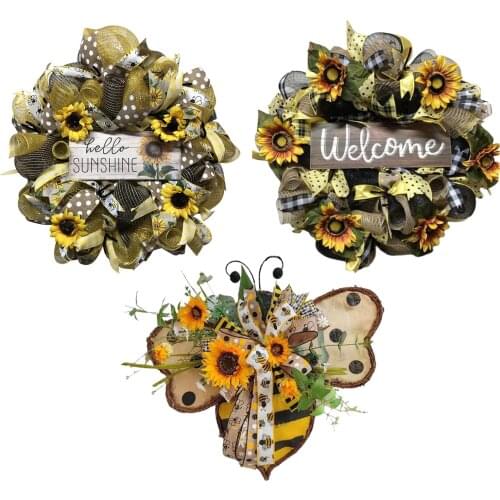 Bee Wreath Simulation Leaf Garland ing Pendants Home Decor