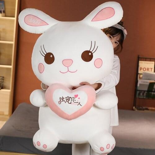 Custom cartoon new cuddle rabbit plush toys gifts cute little white rabbit dolls children gifts