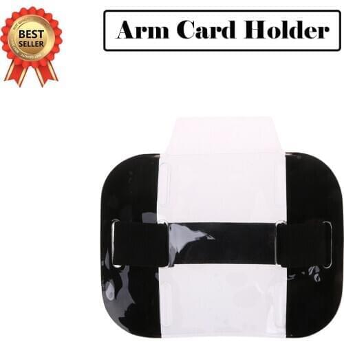New Tactical ID Arm Security Badge Card Holder HI VIZ Doorman Armband Ransparent Visibility Arm Band