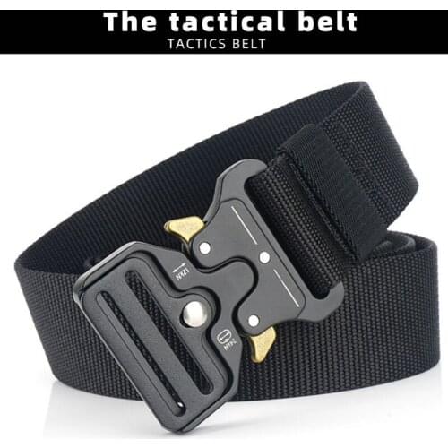 Mens Belt Tactical Belt Survival Belt for Outdoor Hunting Fishing Alloy Buckle Male Waistband Quick Release Elastic Punk Rock