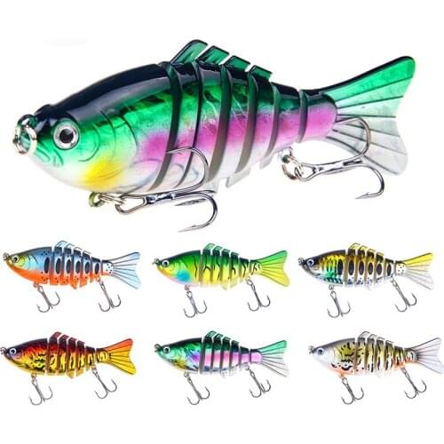 With Two Hooks, Luyasuo Material Section, Hard Bait, Color Multi-section Simulated Bait, 15.6g/10cm Fishing Gear Supplies