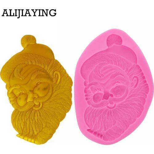 M0433 Christmas Theme Silicone Mold Silicone Santa Claus Candy Mold For Fondant Gum Paste & Soap Chocolate