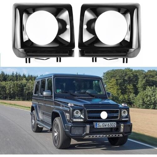 LED DRL Daytime Running Light Black Bezel For Mercedes Benz G-Class 2013-2018