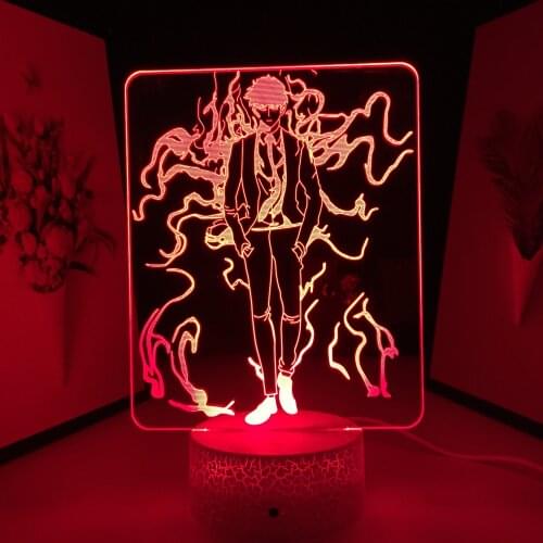 Anime Mob Psycho 100 3D LED Light for Kids Brithday Gift Bedroom Decoration Night Light Mob Psycho 100 Manga Room Desk Lamp