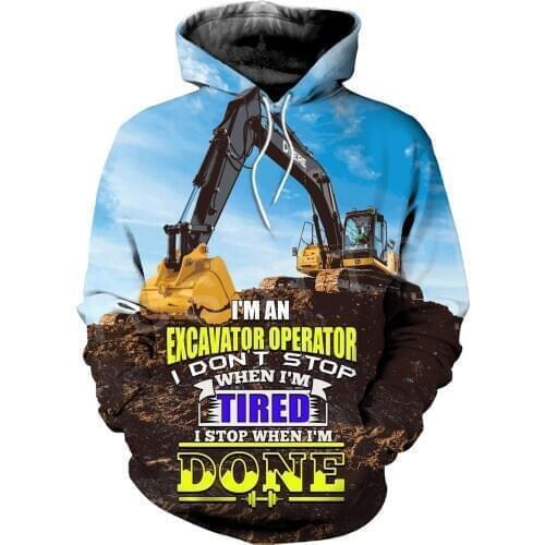 Tessffel Excavator Heavy Equipment Operator Worker Driver Tracksuit 3DPrint Casual Drop shipping Sweatshirt Hoodies Men/Women 12