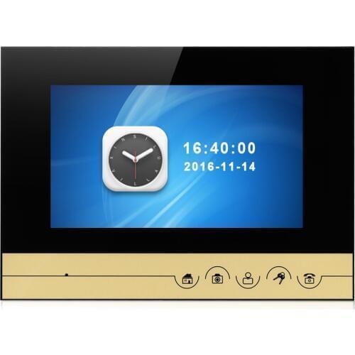 SmartYIBA Video Intercom 7 Inch Wired Monitor With Video and Photo Recording SD Card Slot For Video Door Phone Doorbell Intercom