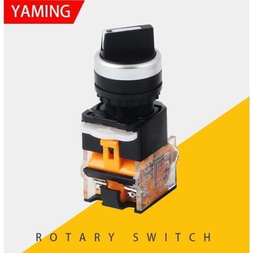 P48 Rotary switch knob 22mm 4 Screws Circular small size Flat round 2 position ON-OFF 3 position 2 NO LA38-11X2 20X3