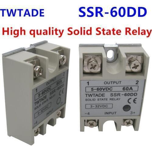 TWTADE/High quality Single Phase solid state relay SSR-60DD 60A actually 3-32 DC TO 5-60 DC SSR 60DD relay solid state