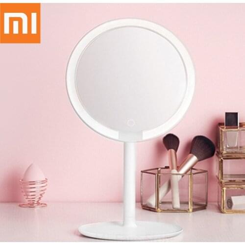 Original Xiaomi mijia Makeup Mirror Desktop LED Lighted Portable Type-C Charging Touch Screen Adjustable Mirrors Brightness