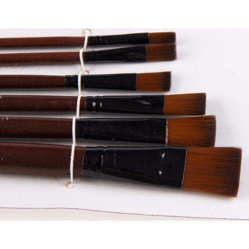 1 Set/6 Pcs Artists Brushes Nylon Acrylic Oil Paint Brushes For Artist Supplies Watercolor Set Painting Supplies