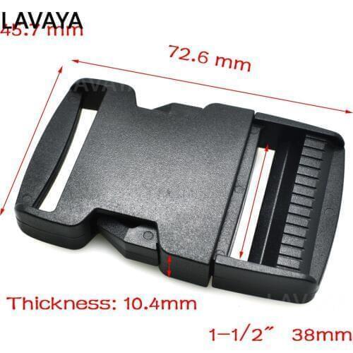 1pcs Plastic Flat Side Release Buckles Adjustable Straps Travel Bag Buckle Webbing Size 38mm