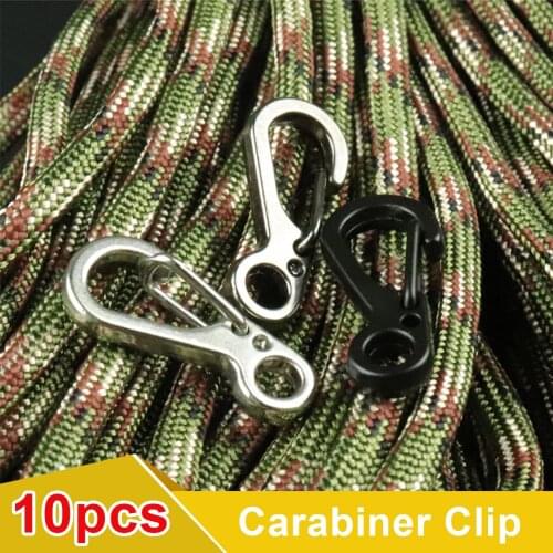 10 Pcs Equipment Survival EDC Paracord Carabiner Snap Mini SF Spring Clip Camping Hiking Hook Backpack Tactical Buckle Clip Tool