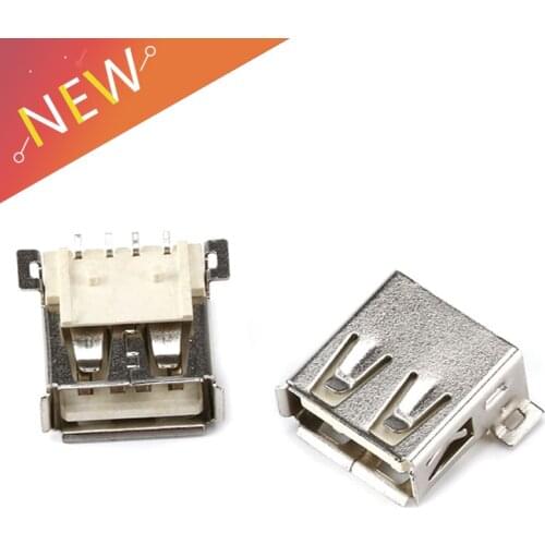 10pcs USB female seat AF SMD connector Full SMD Big 4PIN Type A mother A